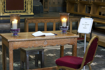 Book of condolence inside catherdral