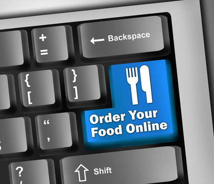 Keyboard Illustration "Order Your Food Online"