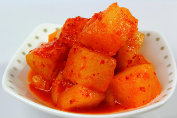 square sliced radish