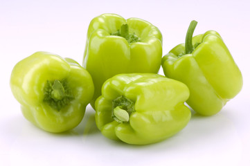 four green bell peppers