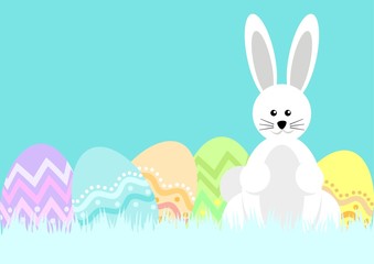 Vector illustration of Easter bunny