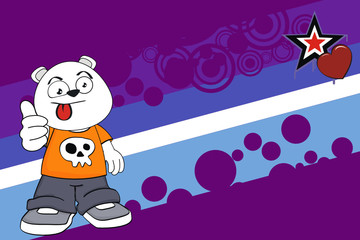 polar bear kid cartoon background10