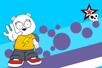 polar bear kid cartoon background8