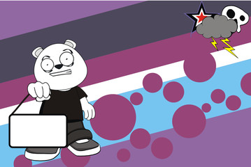 polar bear kid cartoon background7