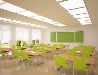 green school interior