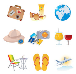 Tourism and vacation icons
