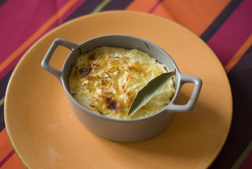 Gratin de christophine (chayote) avec pav&eacute; de saumon