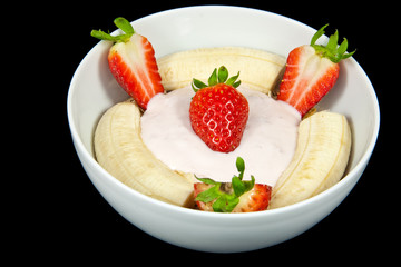 healthy yoghurt breakfast with fruits
