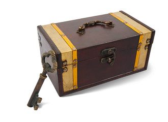 Vintage  key and treasure chest