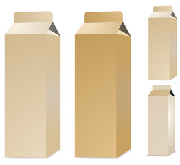 brown milk box isolated on white background