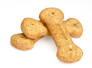 Pile of bone-shaped dog biscuits