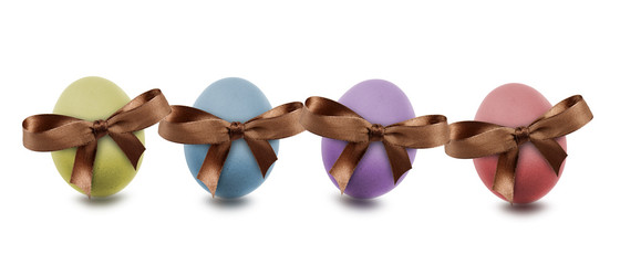 colored easter egg with bow