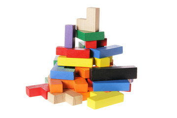 Naklejka premium Wooden Building Blocks