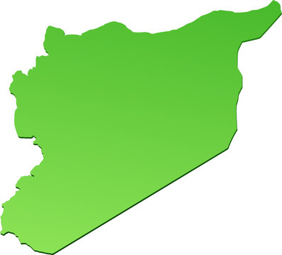 Carte de la Syrie verte (drapeau métal)