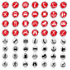Travel buttons vector