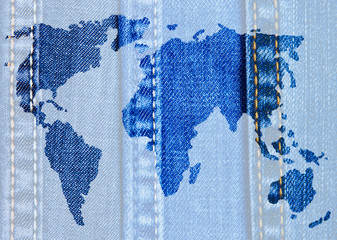 World map of jeans
