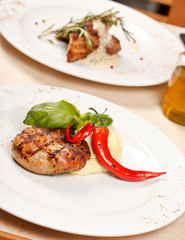 beef steak with potatoes