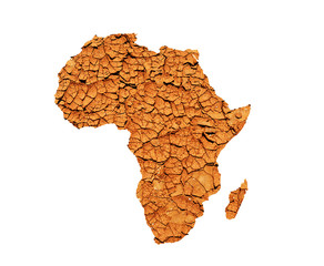 Africa map with dried soil