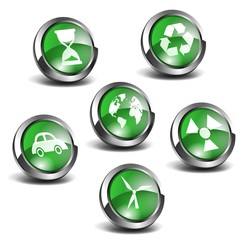 Obraz premium 3d Green Icons Set 02