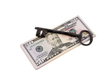 Dollar Geldscheine und Schl&uuml;ssel