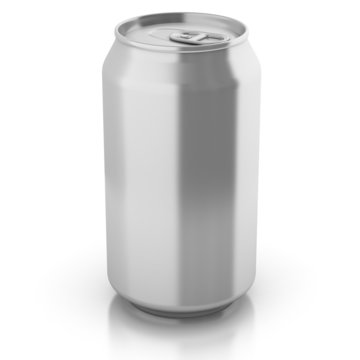 blank aluminium can isolated on a white background