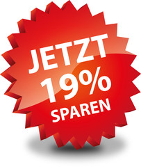 Button Rund Jetzt 19% Sparen