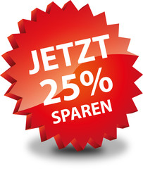Button Rund Jetzt 25% Sparen