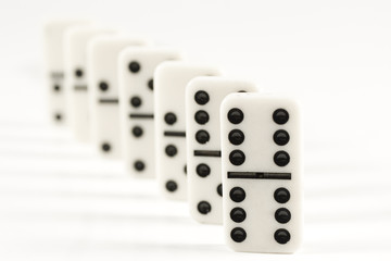 Row of white dominoes