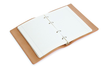 Blank spiral notebook leather cover | Isolated