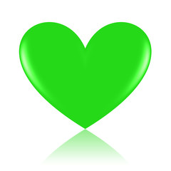 green glossy heart