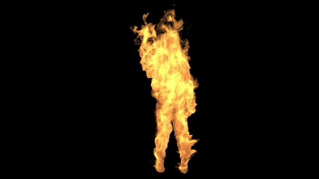 Man silhoette in flame