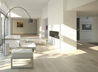 Modernes Geraumiges Wohnzimmer Im Skandinavischen Design Wall Mural Xtravagant