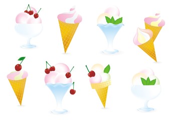 eight sets of ice cream