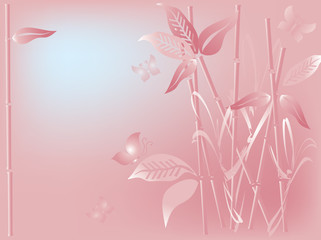 bamboo background pretty pinks and reblue vector ,used mesh