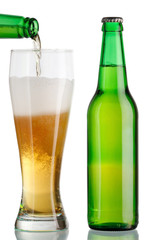 Goblet and bottle of beer