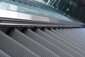 close up of escalator steps