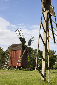 windmühle auf öland in schweden