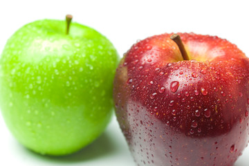 apple with water drops isolated on white