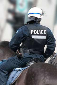 Riot Police On Horseback