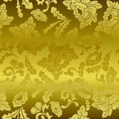 Seamless gold floral pattern