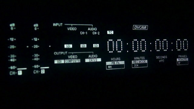 Timecode display and inserting tape