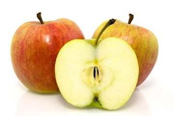 group of  apples over a white background