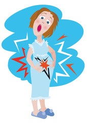 Maternity - pregnant woman holding her belly.