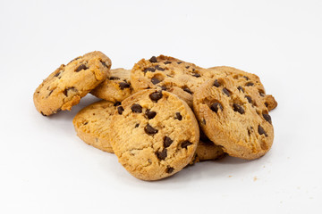 A PILE OF CHOCOLATE COOKIES