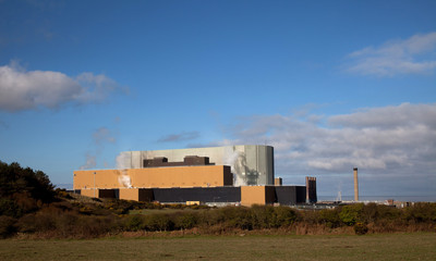 Fototapeta na wymiar Wylva Head and nuclear power station