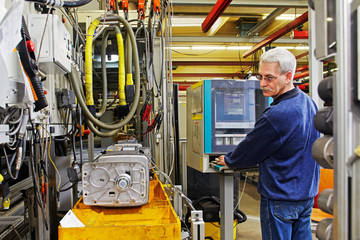 skilled industrial worker, final check of electric motors