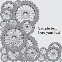 Fototapeta na wymiar vector set of silver gears