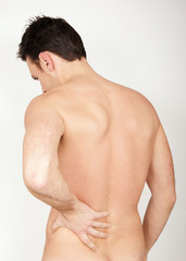 Backache of young man