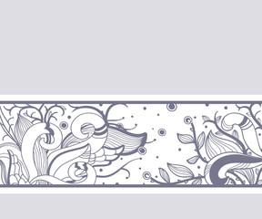 vector floral   background with fantasy hand drawn plants