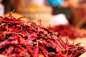 Obraz premium Dried red hot chilly peppers